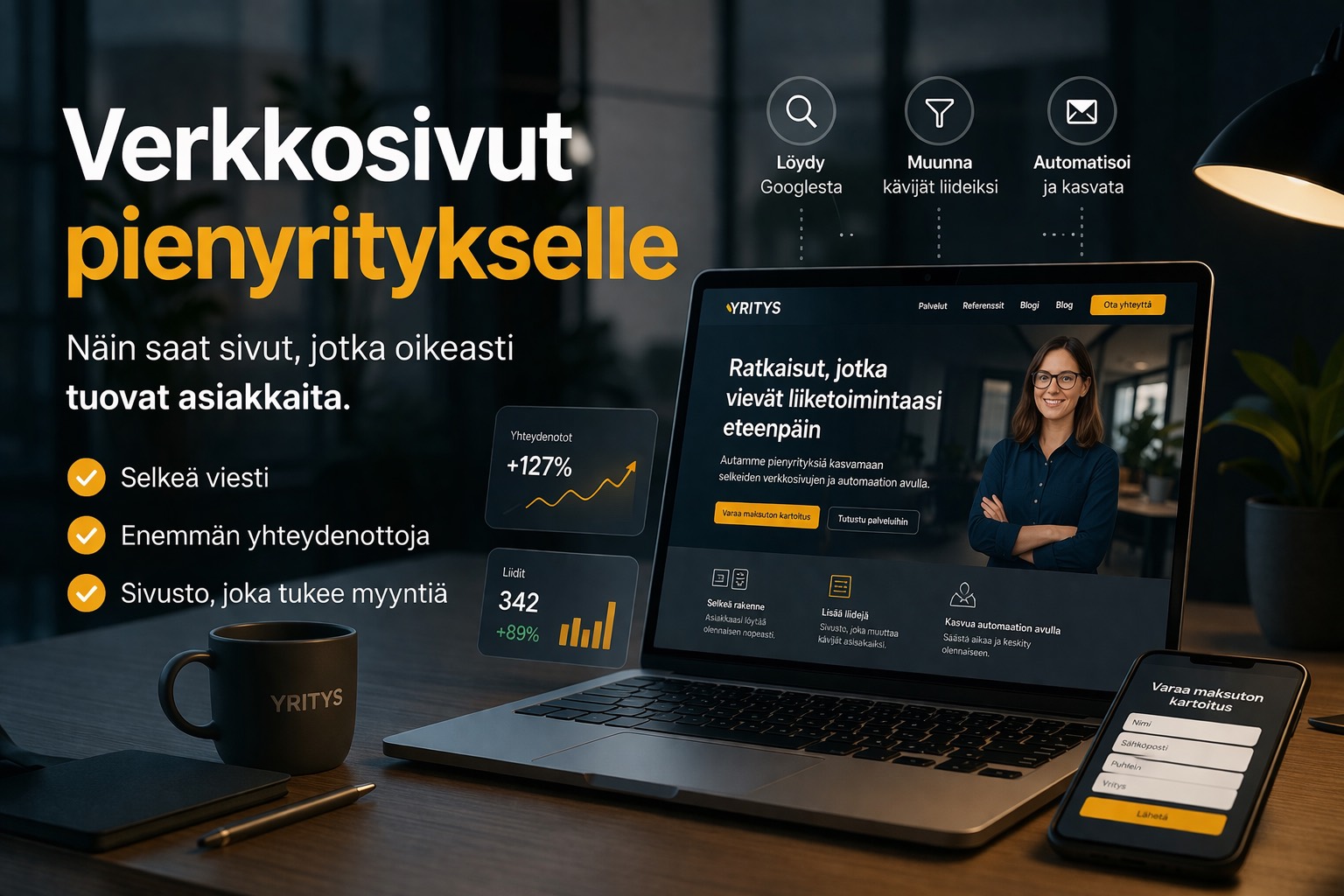 Yrityksen verkkosivujen hinta ja suunnittelu
